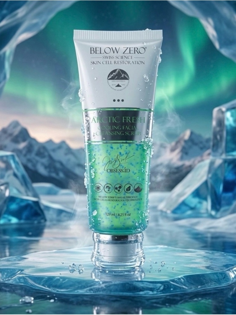 Below Zero Arctic Fresh Cooling Facial Cleansing Scrub ~ Retail $150